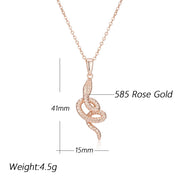 Kinel moda 585 collar con colgante de serpiente de oro rosa para mujer metales pesados únicos accesorios Punk Rock joyería Animal Vintage