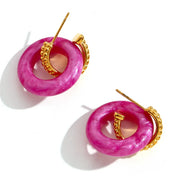Pendientes de perlas de colores