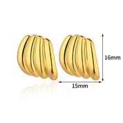 Pendientes de aro en forma de C para mujer, aretes de acero inoxidable de Color dorado, Piercing Irregular multicapa, nuevos regalos de joyería de moda