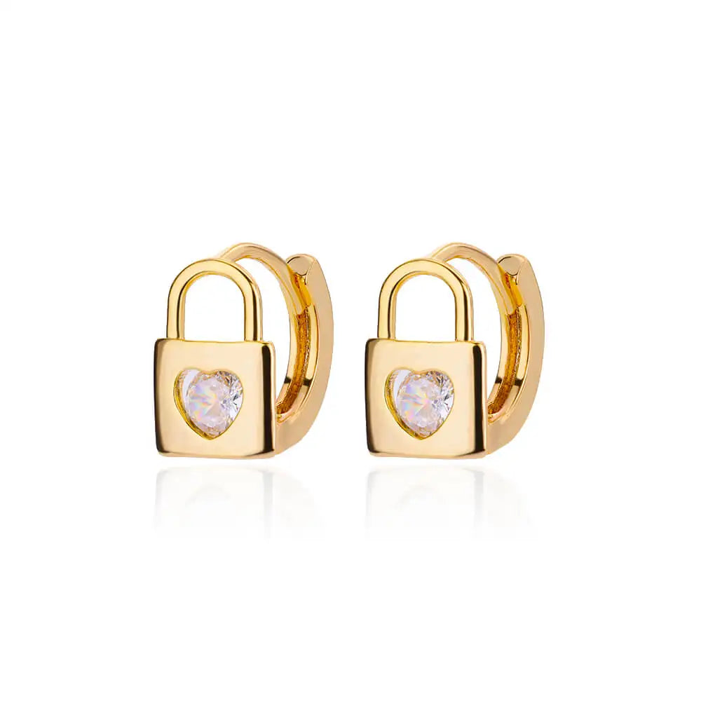 Pendientes con cierre de circonita en forma de corazón para mujer, aretes de aro de acero inoxidable de lujo, moda coreana, joyería de boda 2023