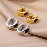 Pendientes de aro de circonia Retro para mujer, aretes perforados de acero inoxidable, pendientes de diseño de nicho simples de lujo ligeros