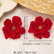 Pendientes de tuerca para mujeres y niñas, esmalte colorido, tamaño grande, forma de flor, accesorios para las orejas, joyería geométrica de moda AE163