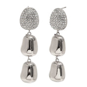 E.B.belle-pendientes colgantes de maní con circonita de lujo, de acero inoxidable, chapado en oro de 18 quilates, sin deslustre, joyería para mujer, hipoalergénica para fiesta