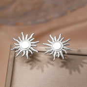 Pendientes de acero inoxidable Moda retro Elegante temperamento Plantas Pendientes de flores de girasol Joyería de mujer Ropa de desplazamiento diario
