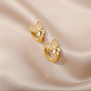 Pendientes de mariposa para mujeres y niñas, aretes modernos de acero inoxidable de Color dorado, tendencia nueva en joyería estética de boda para mujer 2024