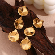 Pendientes de acero inoxidable y oro