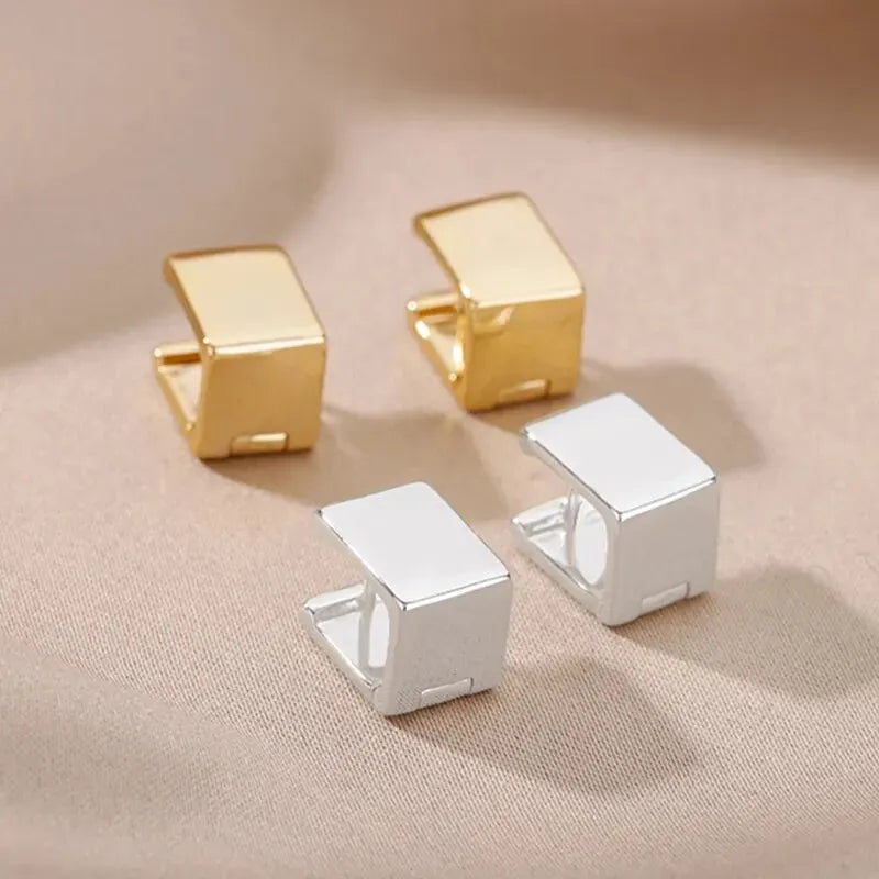 Pendientes de aro cuadrados geométricos para mujer, aretes de acero inoxidable de Color dorado, tendencia 2024, joyería Piercing, regalo de boda