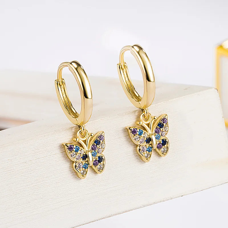 100% pendiente de diamante Natural de oro de 14 quilates para Mujer Aros Mujer Oreja oro puro de 14 quilates joyería de piedras preciosas de diamante Mujer