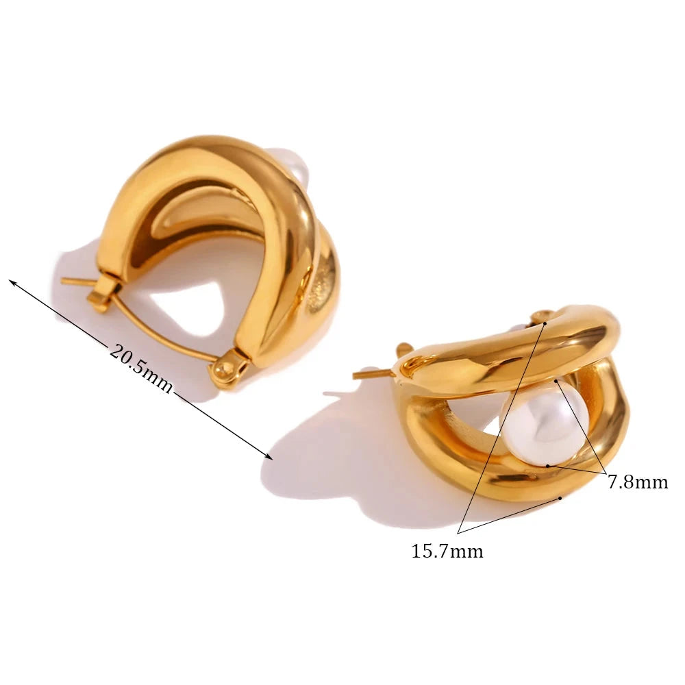 Pendientes de perlas sintéticas