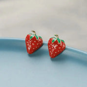 Bonito pendiente colgante de fresa roja de simulación, nuevo pendiente de fruta y fresa para mujer, chica dulce para mujer, regalos de joyería de fiesta