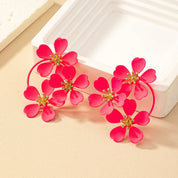 Pendientes de flores tridimensionales Retro geométricos para mujer, regalo de fiesta, joyería de moda, accesorios para las orejas BE490