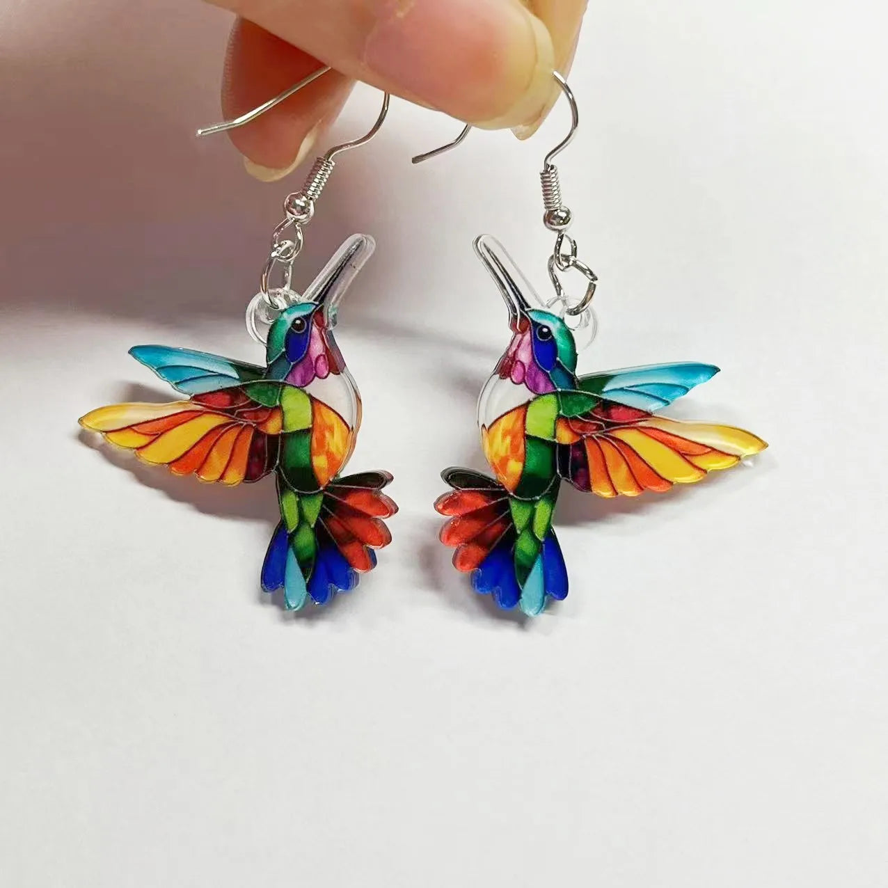 Pendientes acrílicos de pájaros coloridos del Festival de Primavera transfronterizo de Europa y América, nuevos pendientes Retro de moda superventas 2024