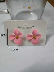 Pendientes de plata S925 con aguja para personas mayores, pétalos rojos, temperamento rojo, bonitos pendientes de flores pequeñas, joyería femenina, joyería de moda