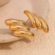 E.B.belle-pendientes chapados en oro de 18 quilates con forma de rayo, joyería de acero inoxidable 316L para mujer, hipoalergénico