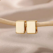 Pendientes de aro cuadrados geométricos para mujer, aretes de acero inoxidable de Color dorado, tendencia 2024, joyería Piercing, regalo de boda