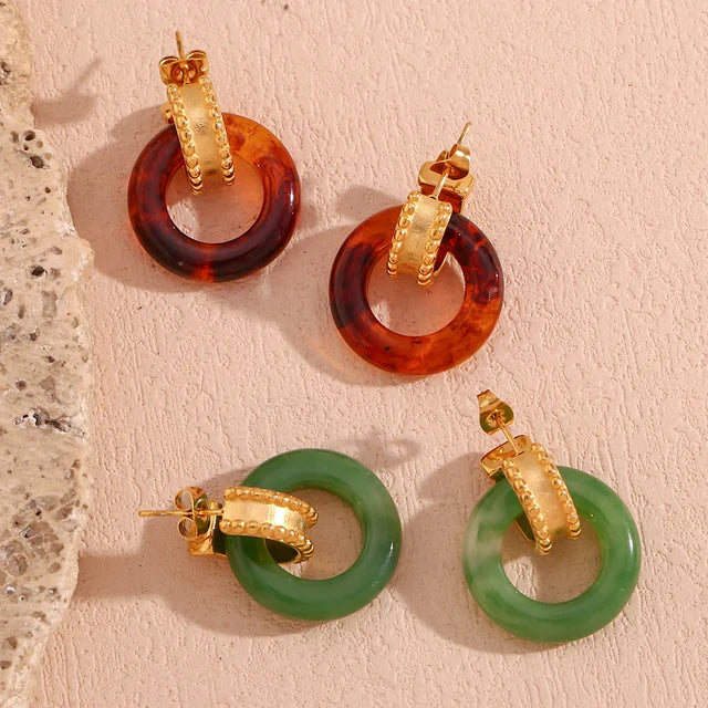 Pendientes de perlas de colores