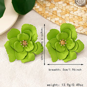 Pendientes de tuerca para mujeres y niñas, esmalte colorido, tamaño grande, forma de flor, accesorios para las orejas, joyería geométrica de moda AE163