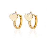 Pendientes con cierre de circonita en forma de corazón para mujer, aretes de aro de acero inoxidable de lujo, moda coreana, joyería de boda 2023