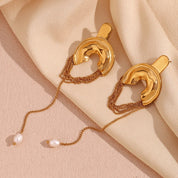 Pendientes de cadena de perlas
