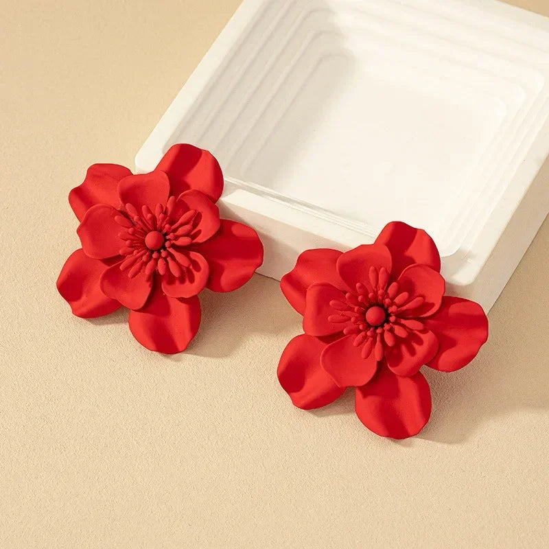 Pendiente de flor esmaltada geométrica Simple Vintage para mujer y niña, regalo de fiesta, joyería de moda, accesorios para las orejas CE145