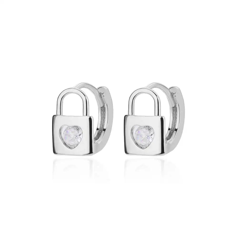 Pendientes con cierre de circonita en forma de corazón para mujer, aretes de aro de acero inoxidable de lujo, moda coreana, joyería de boda 2023
