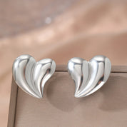 Pendientes de acero inoxidable para mujer, accesorios populares asimétricos de corazón de melocotón, joyería para personas mayores, regalo de cumpleaños