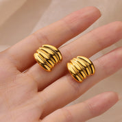 Pendientes de aro en forma de C para mujer, aretes de acero inoxidable de Color dorado, Piercing Irregular multicapa, nuevos regalos de joyería de moda