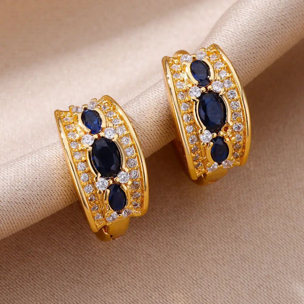 Pendientes de circón cúbico para mujer, pendientes de acero inoxidable, tendencia 2024, nueva joyería de boda de lujo para parejas, artículos de envío gratuito