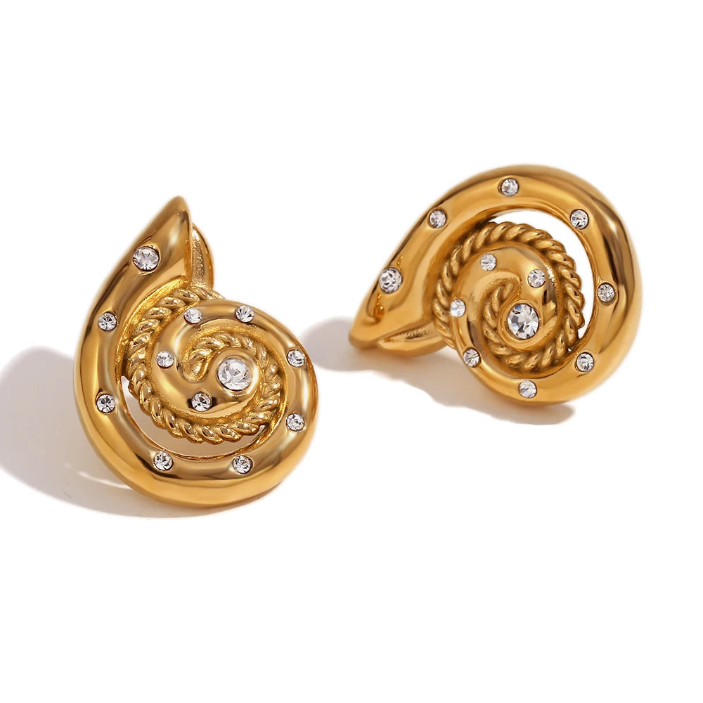 Pendientes de caracol con circonitas
