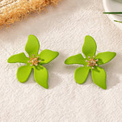 Pendientes de tuerca con elemento floral, accesorios para las orejas de temperamento Retro, regalo de fiesta, joyería de moda OL E482