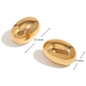 Pendientes ovalados de oro