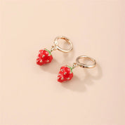 Pendientes de gota de fresa para mujer y niña, aretes de tuerca de fresa, accesorios de joyería, regalos, 1 par