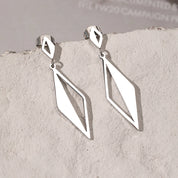 Pendientes de acero inoxidable minimalistas geométricos huecos cuadrilátero cuelgan diseño pendientes con sentido para mujer joyería uso diario nuevo