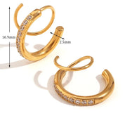 Pendientes de doble circonita