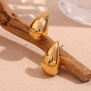 E.B.belle Mini pendientes de gota huecos de tamaño S, pendientes chapados en oro de 18 quilates de Color plateado para mujer, regalo de acero inoxidable 316L