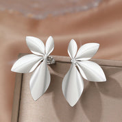 Pendientes de acero inoxidable elegantes y de gama alta, diseño de moda, exquisitos pendientes de pétalos de flores para mujer, joyería, recuerdos de fiesta