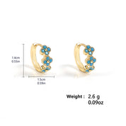 ZAKOL nuevos pendientes de aro de flor turquesa para mujer moda clásica trébol de cuatro hojas azul accesorios diarios para las orejas joyería