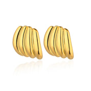 Pendientes de aro en forma de C para mujer, aretes de acero inoxidable de Color dorado, Piercing Irregular multicapa, nuevos regalos de joyería de moda