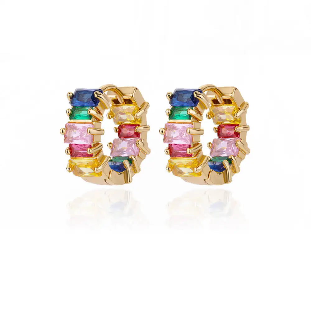 Pendientes de circón de colores para mujer, pendientes de acero inoxidable, tendencia 20224, nueva pareja, joyería de marca de lujo, envío gratuito, pendientes