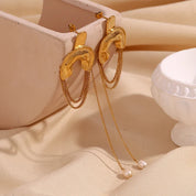 Pendientes de cadena de perlas