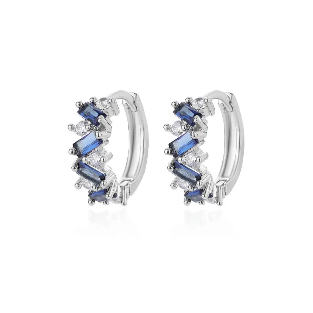 Pendientes de aro de circonia cúbica de arcoíris para mujer, aretes redondos de acero inoxidable chapados en oro, regalos de joyería de lujo 2023