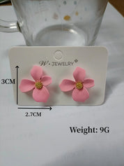 Pendientes de plata S925 con aguja para personas mayores, pétalos rojos, temperamento rojo, bonitos pendientes de flores pequeñas, joyería femenina, joyería de moda