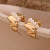 Pendientes de perlas geométricas