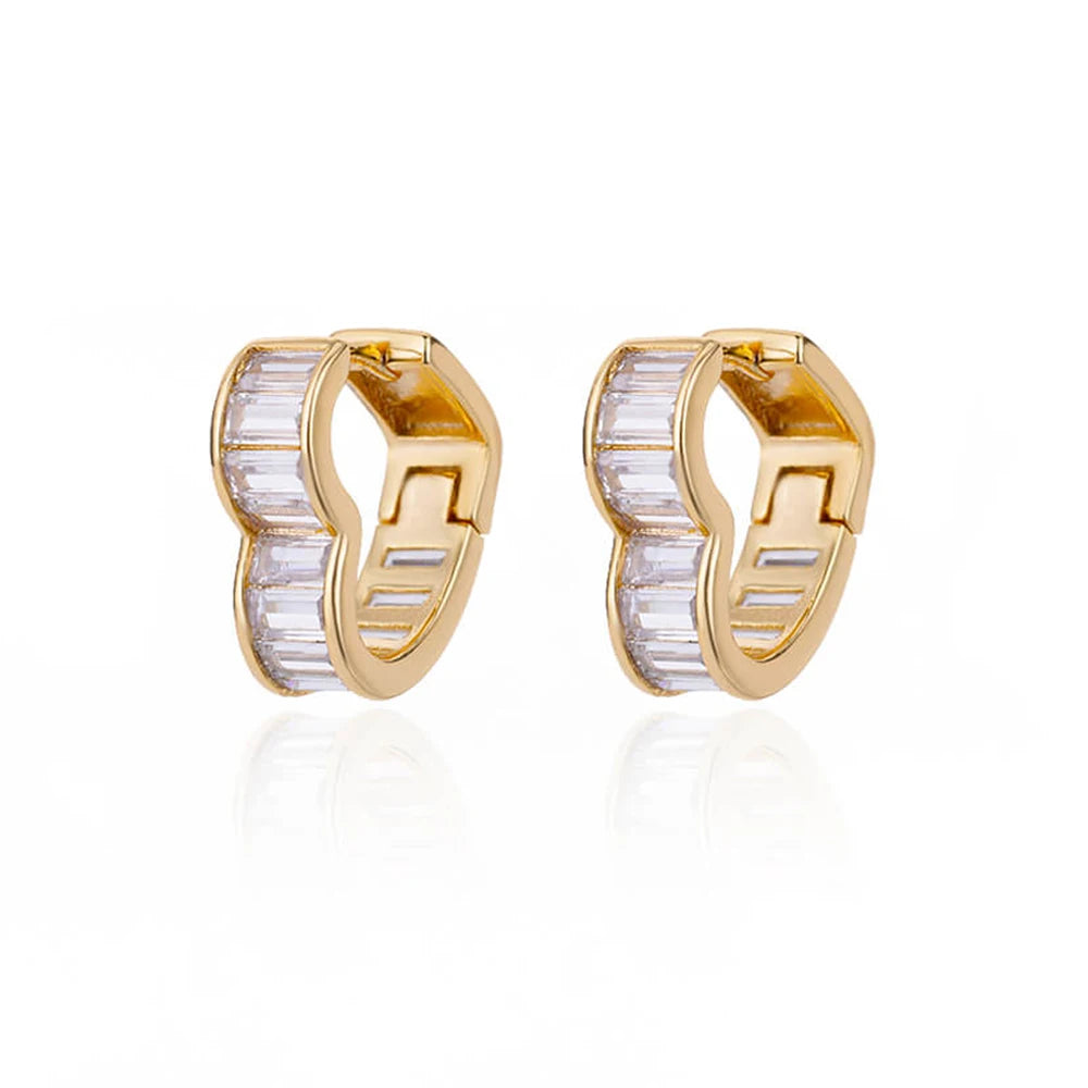 Pendientes de corazón de lujo para mujer, aretes de acero inoxidable de circonita cúbica, tendencia elegante, joyería estética de boda para pareja, 2024