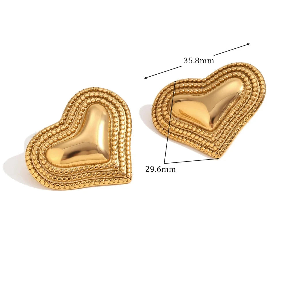 Pendientes de corazón chapados