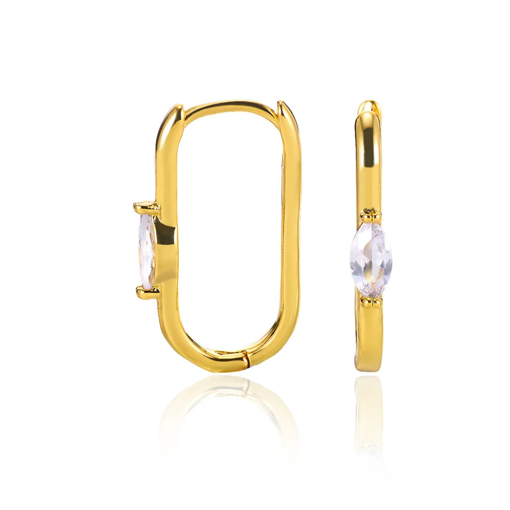 Pendientes cuadrados de circón para mujer, pendientes de acero inoxidable de Color dorado, tendencia nueva en joyería Piercing de lujo para oreja, aretes para mujer 2024