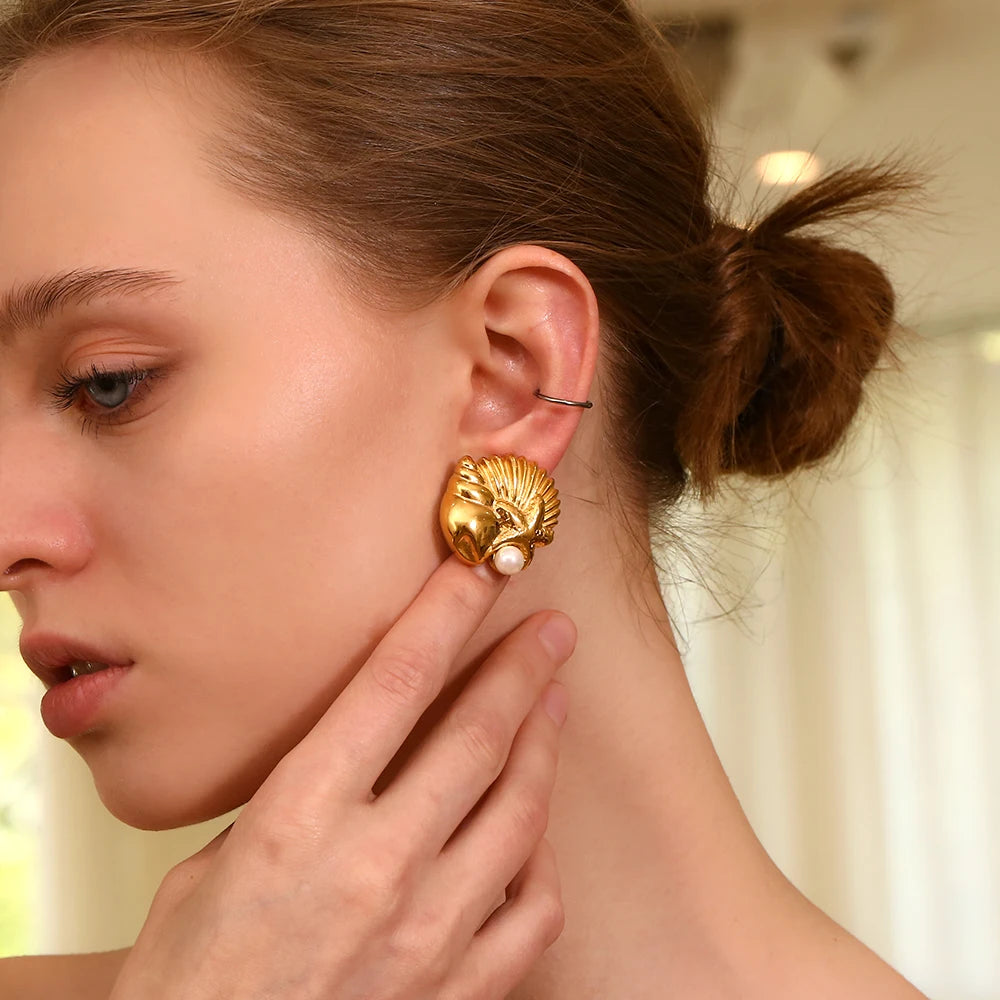 Pendientes de concha de perla