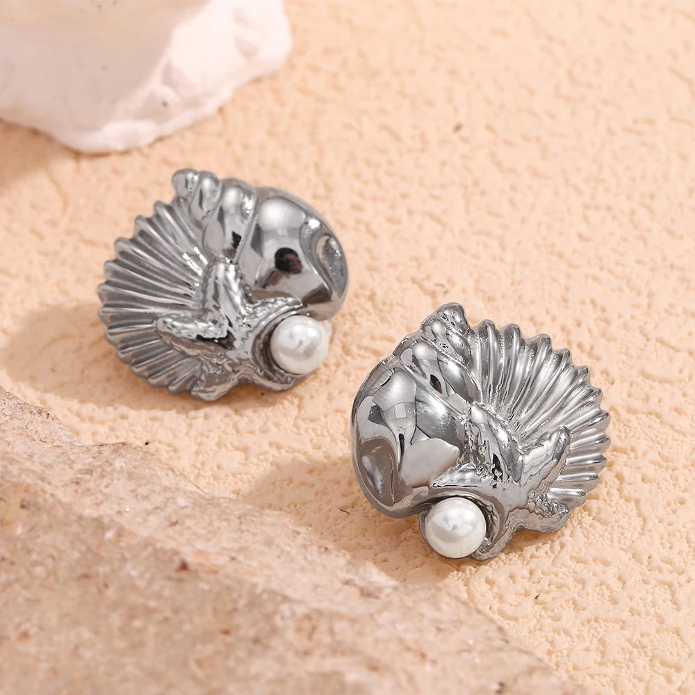Pendientes de concha de perla