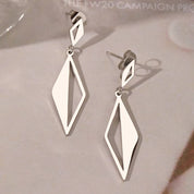 Pendientes de acero inoxidable minimalistas geométricos huecos cuadrilátero cuelgan diseño pendientes con sentido para mujer joyería uso diario nuevo