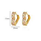 Pendientes de aro de corazón de circón negro para mujer, aretes de acero inoxidable de Color dorado, joyería de boda de lujo, regalo